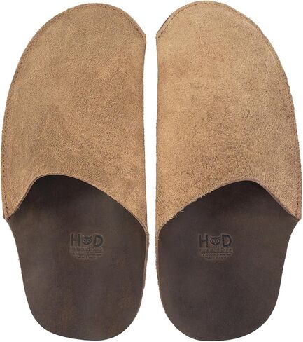 Hide & Drink, Large House Slippers for Men, Handmade from Full Grain Leather - Bourbon Brown (Men's 12-13.5) in Saudi Arabia