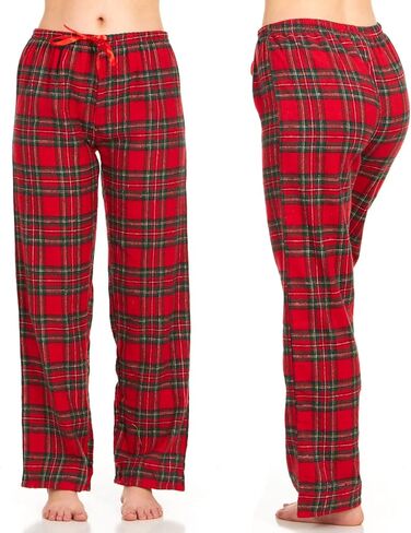 DARESAY Flannel Pajama Pants for Women - Soft, Comfortable Plaid Lounge Pants with Adjustable Fit - Comfy Lounge Homewear in Kuwait