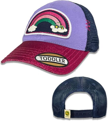 Do Good Today Youth Toddler Rainbow Tractor Sparkle Bill Mesh Back Trucker Hat in Saudi Arabia