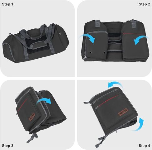 Travel Duffel Bag, 75L Foldable Duffle Bag with Shoes Compartment Packable Weekender Bag for Men Women Water-proof & Tear Resistant HIKISS-Black in Kuwait