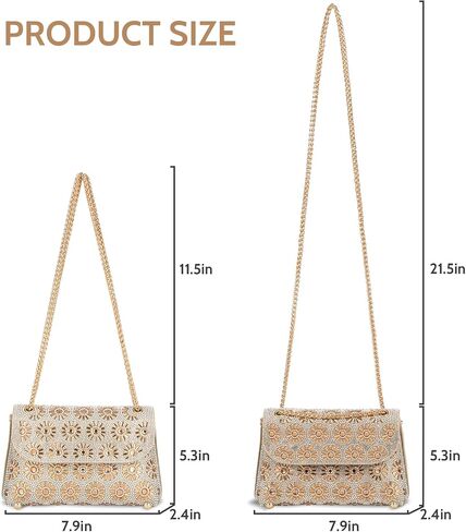 Prpeko Shoulder Bag Crossbody Handbags Crystals Sparkling Rhinestone Clutch Purse for Women Evening Bag for Wedding Party in Saudi Arabia