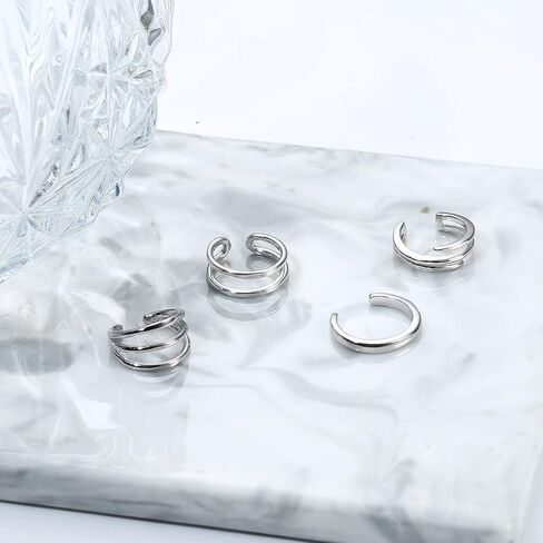 JeryWe 4 قطع 925 أقراط أذن من الفضة الإسترلينية غير مثقوبة أقراط هيليكس محارة وهمية لا تسبب الحساسية غضروف غير مثقوبة أقراط للنساء للآذان غير المثقوبة in Kuwait