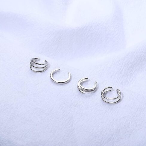 JeryWe 4 قطع 925 أقراط أذن من الفضة الإسترلينية غير مثقوبة أقراط هيليكس محارة وهمية لا تسبب الحساسية غضروف غير مثقوبة أقراط للنساء للآذان غير المثقوبة in Kuwait