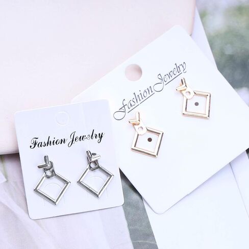 Vintage Square Ear Jacket Earrings Gold Hollow Square Earrings Square Stud Earrings Geometric Arrow Earrings Minimalist Front Back Earrings Jewelry for Women and Girls in Saudi Arabia