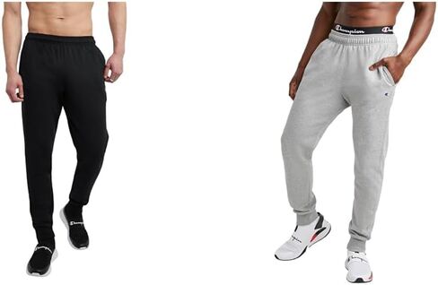 Champion Men's Pants, Everyday Cotton Pants and Sweatshirt - X-Large Black C Patch Logo/Oxford Gray C Patch Logo in Saudi Arabia