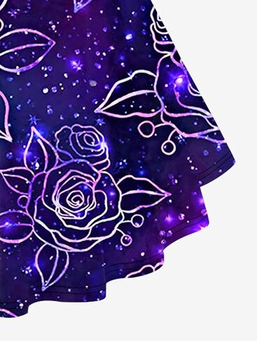 Rosegal Plus Size Rose Floral 3D SequinedTee and Leggings Matching Set in Saudi Arabia
