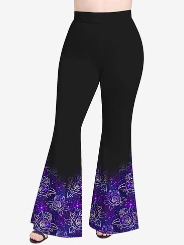 Rosegal Plus Size Rose Floral 3D SequinedTee and Leggings Matching Set in Saudi Arabia