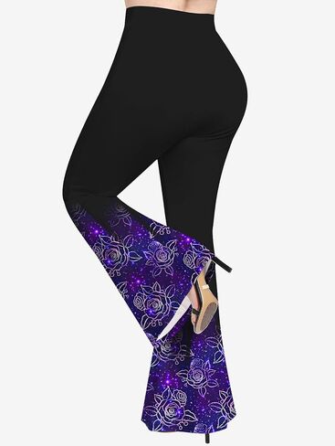 Rosegal Plus Size Rose Floral 3D SequinedTee and Leggings Matching Set in Saudi Arabia