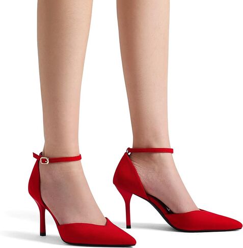 DREAM PAIRS Women’s High Heels Strappy Closed Toe Stiletto Ankle Strap Pointed Toe D'Orsay Heel Dress Wedding Party Pumps Shoes in Saudi Arabia