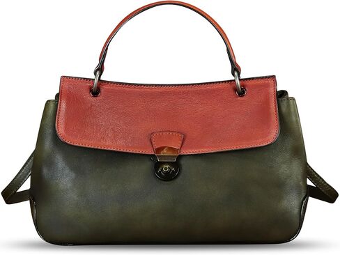 Genuine Leather Satchel for Women Vintage Leather Handbag Top Handle Bags Handmade Retro Purse Crossbody Bag in Saudi Arabia