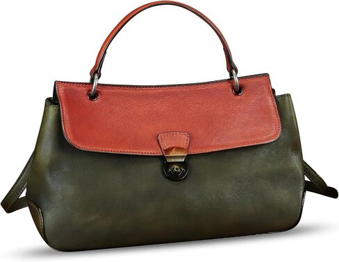 Genuine Leather Satchel for Women Vintage Leather Handbag Top Handle Bags Handmade Retro Purse Crossbody Bag in Saudi Arabia