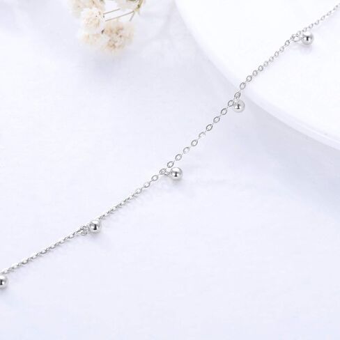 SISGEM Real 14k Gold Bracelet for Women, Tiny Ball Chain Wrist Jewelry Gift for Her, 6.8-8.3 Inch in Saudi Arabia