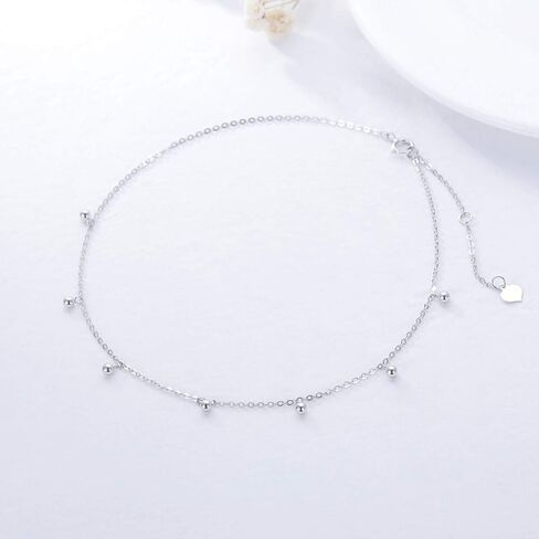 SISGEM Real 14k Gold Bracelet for Women, Tiny Ball Chain Wrist Jewelry Gift for Her, 6.8-8.3 Inch in Saudi Arabia