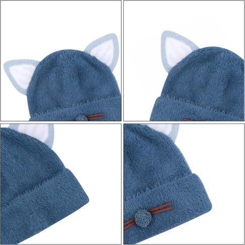 قبعات شتوية دافئة بآذان القطط للفتيات الصغيرات والأولاد والرضع قبعة صغيرة لطيفة in Kuwait