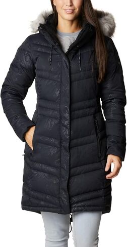 Columbia Women's Catherine Creek Mid Down Jacket, Black Aurelian Emboss, X-Small in Saudi Arabia