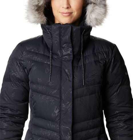 Columbia Women's Catherine Creek Mid Down Jacket, Black Aurelian Emboss, X-Small in Saudi Arabia
