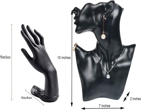 مجموعة من 3 قطع من تمثال عرض المجوهرات من بابينيمو وصندوق مجوهرات مع سطح زجاجي in Kuwait