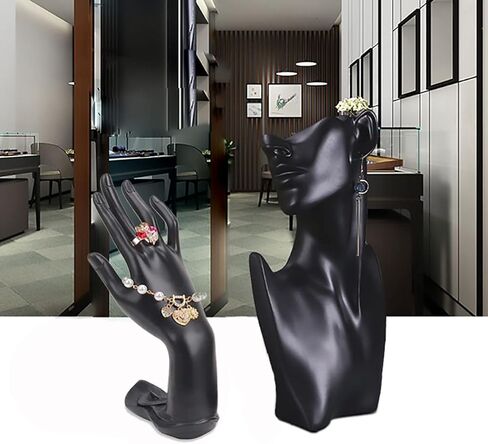 مجموعة من 3 قطع من تمثال عرض المجوهرات من بابينيمو وصندوق مجوهرات مع سطح زجاجي in Kuwait