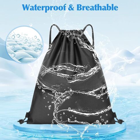 شنطة ظهر برباط سحب من تيسو، شنطة برباط مع جيوب، شنطة ظهر برباط سحب للرجال والنساء، شنطة صالة الالعاب الرياضية الرياضية والتمارين الرياضية والجمباز in Kuwait