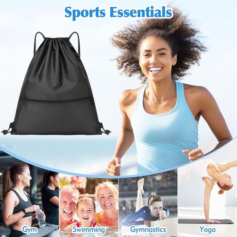 شنطة ظهر برباط سحب من تيسو، شنطة برباط مع جيوب، شنطة ظهر برباط سحب للرجال والنساء، شنطة صالة الالعاب الرياضية الرياضية والتمارين الرياضية والجمباز in Kuwait