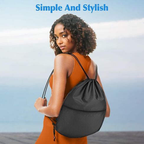 شنطة ظهر برباط سحب من تيسو، شنطة برباط مع جيوب، شنطة ظهر برباط سحب للرجال والنساء، شنطة صالة الالعاب الرياضية الرياضية والتمارين الرياضية والجمباز in Kuwait