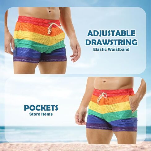 Akkad Kuti Rainbow Tank Top for Men Sexy Mesh Sleeveless Hoodies Pride Outfits Workout Tops Y-Back Muscle Shirts in Saudi Arabia
