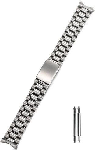 Curved End 18MM 19MM 20MM Brush Polish Solid Stainless Steel President Watch Strap Band Fit For Rolex Sekio Mechanical watch in Saudi Arabia