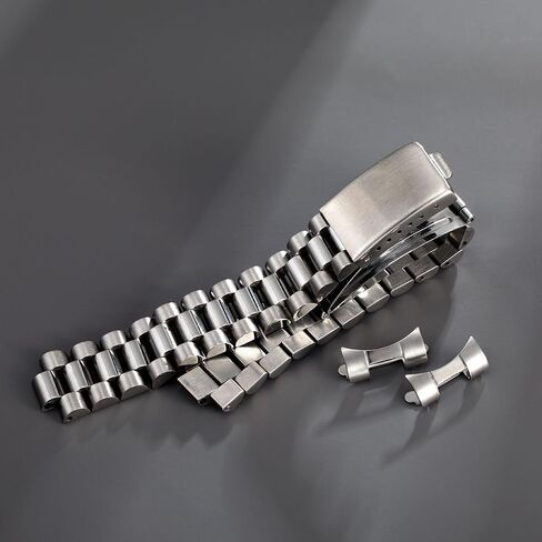 Curved End 18MM 19MM 20MM Brush Polish Solid Stainless Steel President Watch Strap Band Fit For Rolex Sekio Mechanical watch in Saudi Arabia