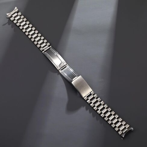 Curved End 18MM 19MM 20MM Brush Polish Solid Stainless Steel President Watch Strap Band Fit For Rolex Sekio Mechanical watch in Saudi Arabia