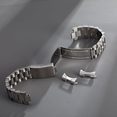 Curved End 18MM 19MM 20MM Brush Polish Solid Stainless Steel President Watch Strap Band Fit For Rolex Sekio Mechanical watch in Saudi Arabia
