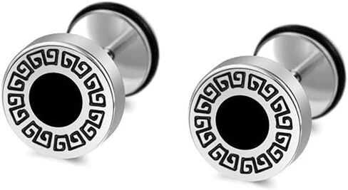 14 pairs of stainless steel earrings for men and women, multi piece anti allergic Huggie small ring earring set, exquisite black silver cubic zirconia cartilage earring hoop in Saudi Arabia