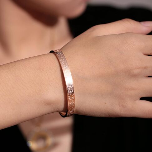 مجموعة قلادة Ayatul Kursi Cuff Allah من الذهب الوردي، قلادة سوار Ayatul Kursi للنساء مجوهرات إسلامية مجوهرات عربية للنساء in Kuwait