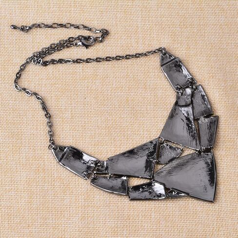 Irregular Enamel Triangle Shape Collar Bib Statement Necklace Earrings Set Women Bridal Jewelry in Saudi Arabia