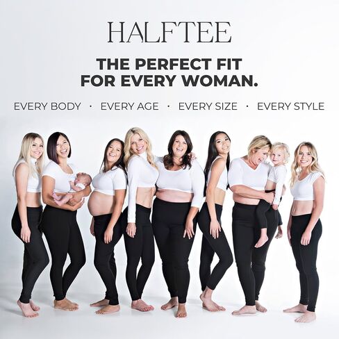 تيشيرت بطبقات بأكمام قصيرة من HALFTEE | ديمي كامي للنساء والمراهقات | لطيف المحاصيل الأعلى | XS-6X | in Kuwait