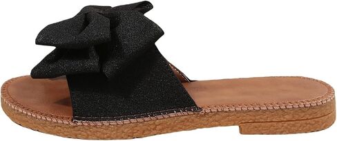 GORGLITTER Women's Bow Knot Flat Sandals Open Toe Slip On Slide Slipper Single Band Flats in Saudi Arabia