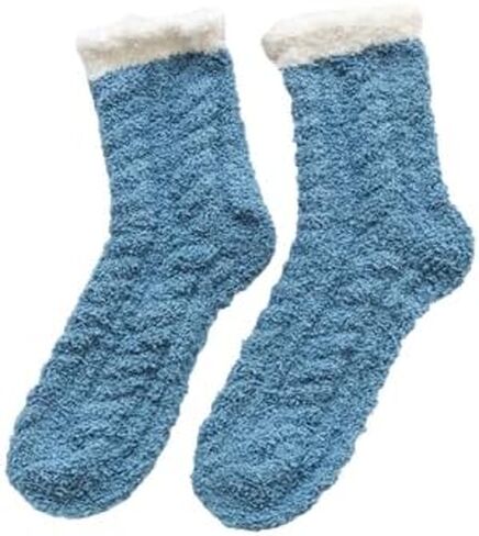 5 Pairs Women Warm Fuzzy Soft Fluffy Fleece Plush Solid Color Crew Socks in Saudi Arabia
