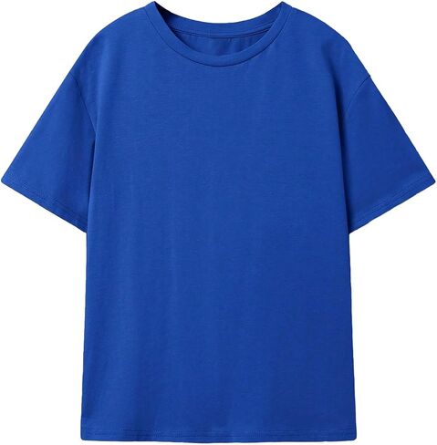 COZYEASE Boy's Drop Shoulder Loose Fit T Shirt Letter Graphic Tees Short Sleeve Crewneck Summer Tops in Saudi Arabia