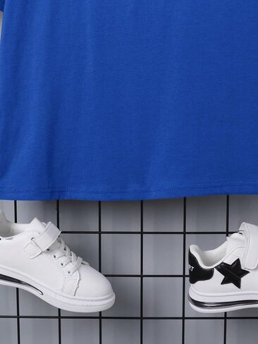 COZYEASE Boy's Drop Shoulder Loose Fit T Shirt Letter Graphic Tees Short Sleeve Crewneck Summer Tops in Saudi Arabia