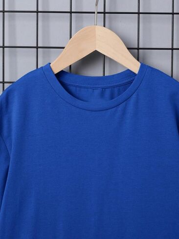 COZYEASE Boy's Drop Shoulder Loose Fit T Shirt Letter Graphic Tees Short Sleeve Crewneck Summer Tops in Saudi Arabia