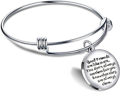 سوار قابل للتوسيع من لاونمين - مكتوب عليه Good Friends are Like Stars Don't See Them but They are Always There (أساسي) in Kuwait