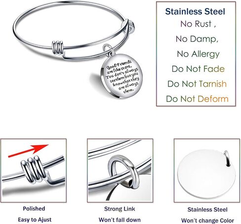 سوار قابل للتوسيع من لاونمين - مكتوب عليه Good Friends are Like Stars Don't See Them but They are Always There (أساسي) in Kuwait