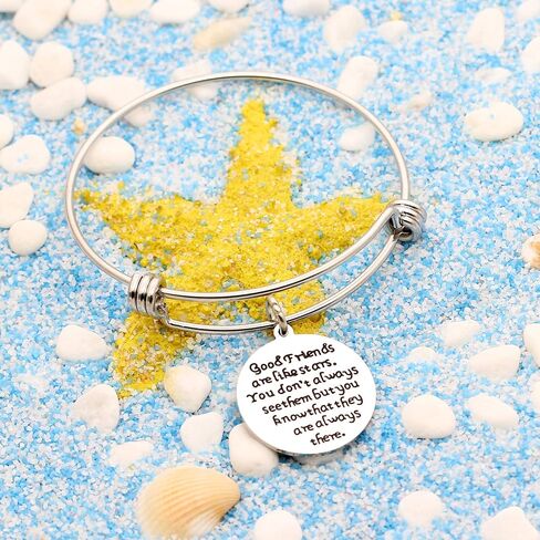 سوار قابل للتوسيع من لاونمين - مكتوب عليه Good Friends are Like Stars Don't See Them but They are Always There (أساسي) in Kuwait