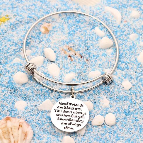 سوار قابل للتوسيع من لاونمين - مكتوب عليه Good Friends are Like Stars Don't See Them but They are Always There (أساسي) in Kuwait