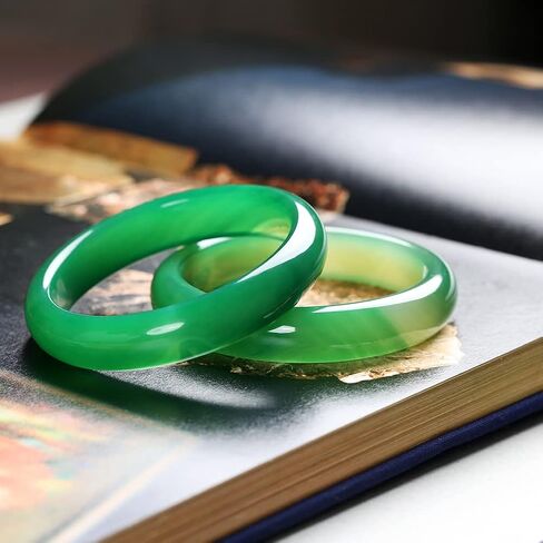 LIU'S TUNG Natural Agate Bangle Bracelet for Women Girls Birthstone Gemstone Bangle Bracelet Handmade with certificate of authenticity in Kuwait