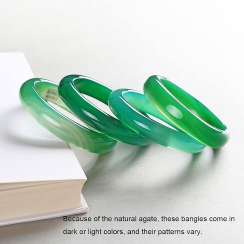 LIU'S TUNG Natural Agate Bangle Bracelet for Women Girls Birthstone Gemstone Bangle Bracelet Handmade with certificate of authenticity in Kuwait