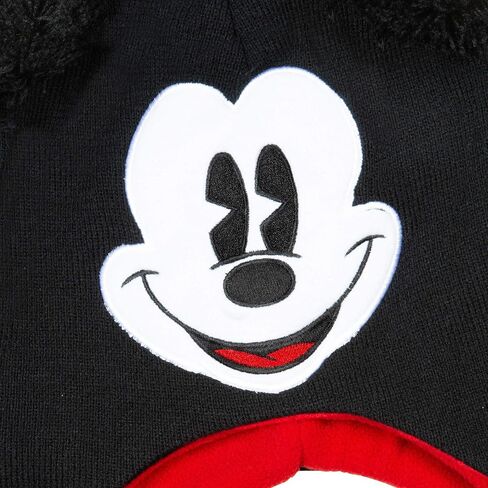 قبعة شتوية للبالغين من الجنسين من Disney مطبوع عليها شخصية ميكي ماوس مصنوعة من الأكريليك مع أذنين بوم وشرابات محاكة in Saudi Arabia