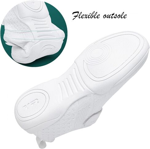 أحذية kkdom للشباب البنات باللون الأبيض للتشجيع، أحذية رياضية للرقص الرياضي، أحذية رياضية للتنس، أحذية رياضية للتشجيع in Kuwait