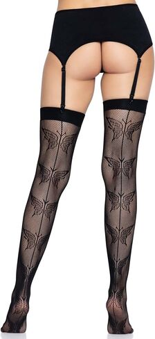 Leg Avenue Womens Micro Net Butterfly Backseam Thigh Highs in Saudi Arabia