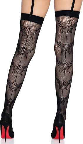 Leg Avenue Womens Micro Net Butterfly Backseam Thigh Highs in Saudi Arabia