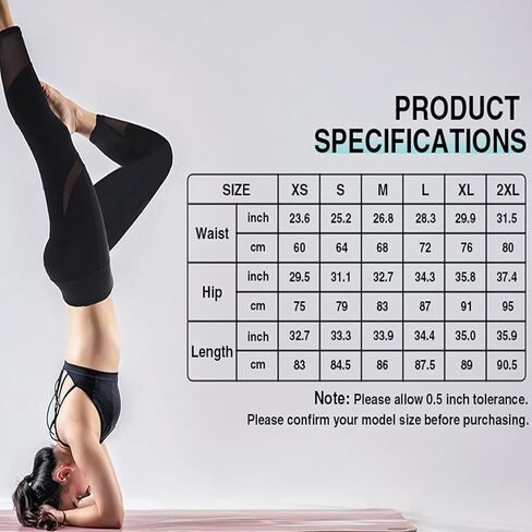 Women High-Waisted Yoga Pants Gym Sports Fitness Running Tummy Control Workout High Waist Yoga Leggings Pants with Pockets for Women's Black L in Kuwait